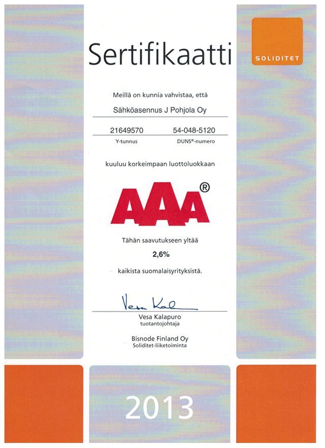 Sähköasennus J. Pohjola Oy tiimi